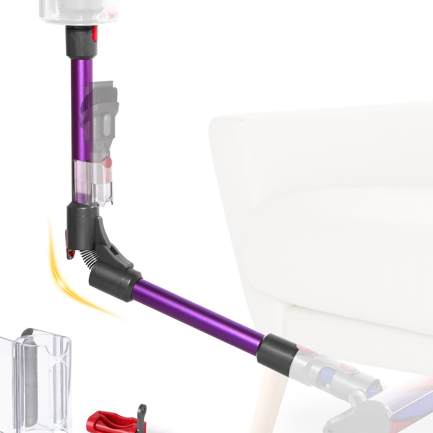 Guía de accesorios Dyson (V7, V8, V10, V11, V15 y de gran tamaño) Varita de extensión plegable compatible con accesorios de aspiradora inalámbrica Dyson V7 V8 V10 V11 V15, reemplazo de varita de liberación rápida mejorada para Dyson Stick...