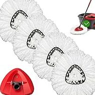 Amazon.com: Paquete de 4 cabezales de repuesto para trapeador giratorio con 1 base giratoria para trapeador Compatible con cabezal de reemplazo de trapeador O Cedar - Recambios para trapeador EasyWring 100% microfibra...