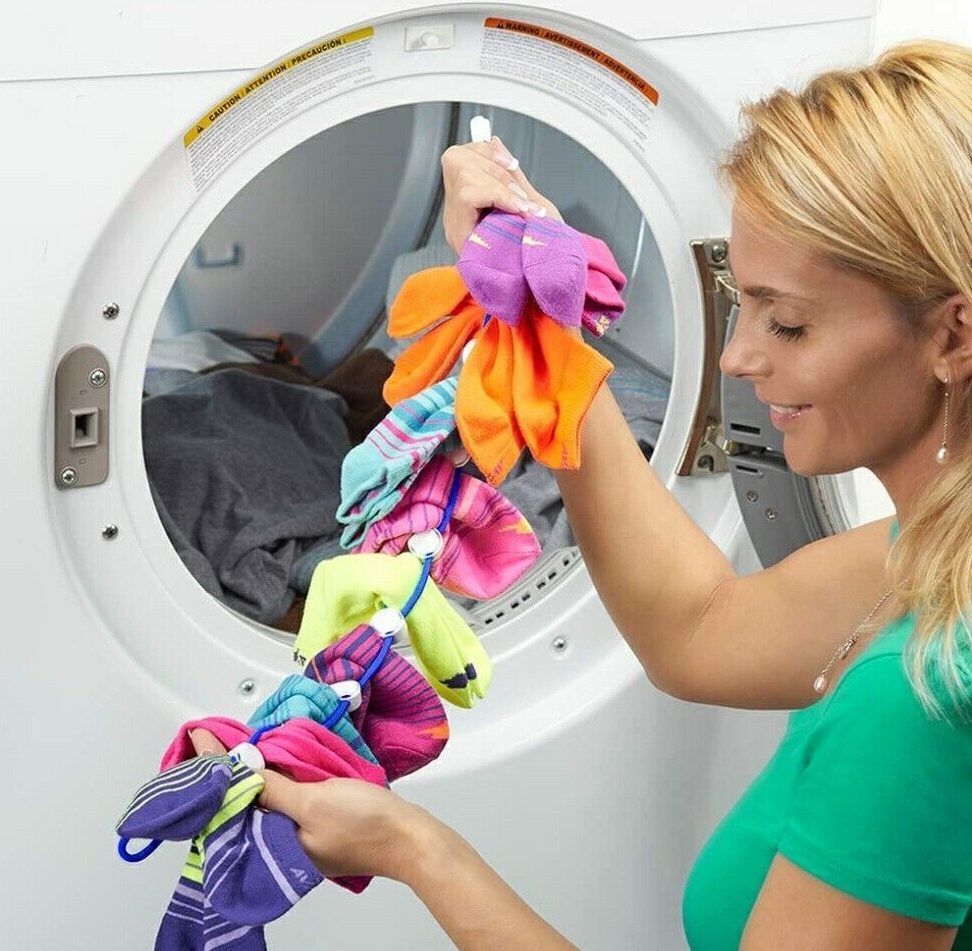 ¿Se pueden secar calcetines en secadora? Colgador de almacenamiento y herramientas de lavandería SockDock para lavar y secar...